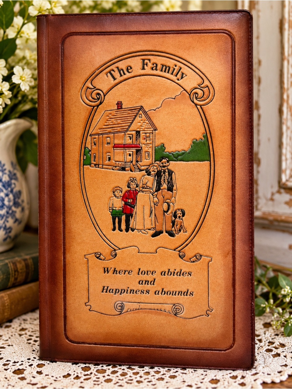 Vintage The Family Photo Album Brown Retro Family Album